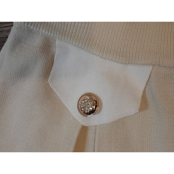 New Womens Size Medium Pleated Academia Preppy Knit Mini Tennis Skirt Beige - Picture 5 of 8